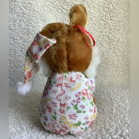 Vintage Bunny Rabbit Plush Pyjamas & Night Cap Stuffed Animal Toy - Picture 4 of 8